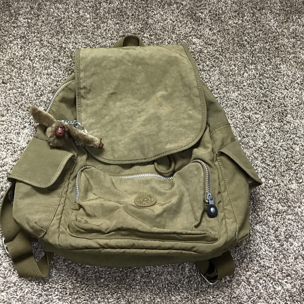 Olive Green Kipling Backpack